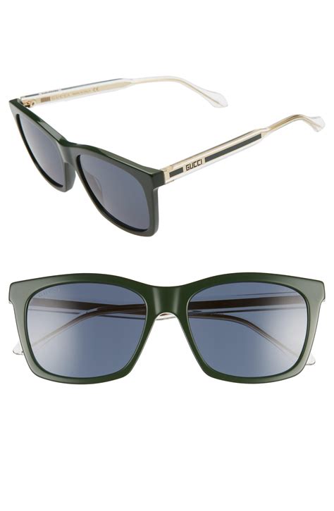 gucci glasses green and red|Gucci 56mm square sunglasses.